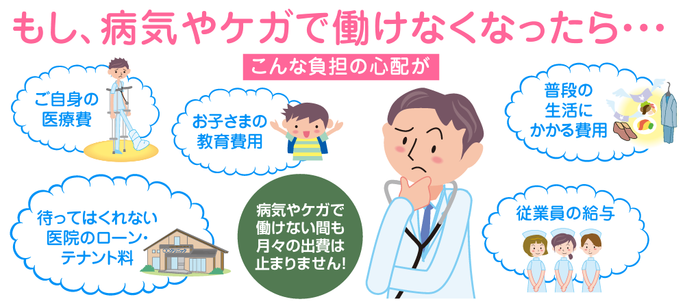 もし、病気やケガで働けなくなったら・・・